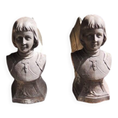 2 old Joan of Arc cast iron andirons