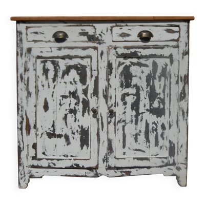 Ancien meuble d'atelier meuble de métier buffet parisien patiné
