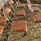 10 vintage skai and chrome metal folding chairs 1970