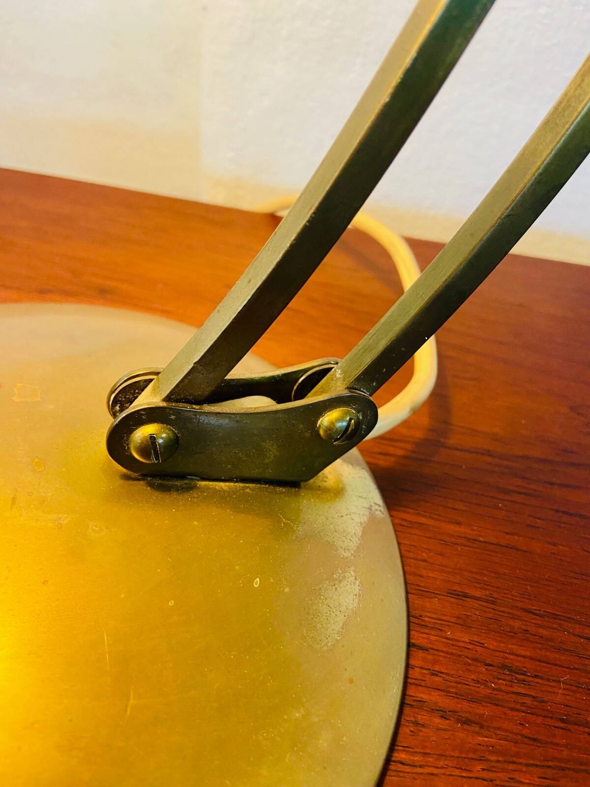 Vintage modernist Kaiser Dell brass lamp 1960s