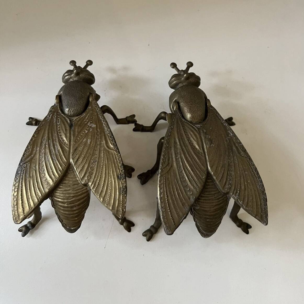 Vintage brass bee fly ashtray