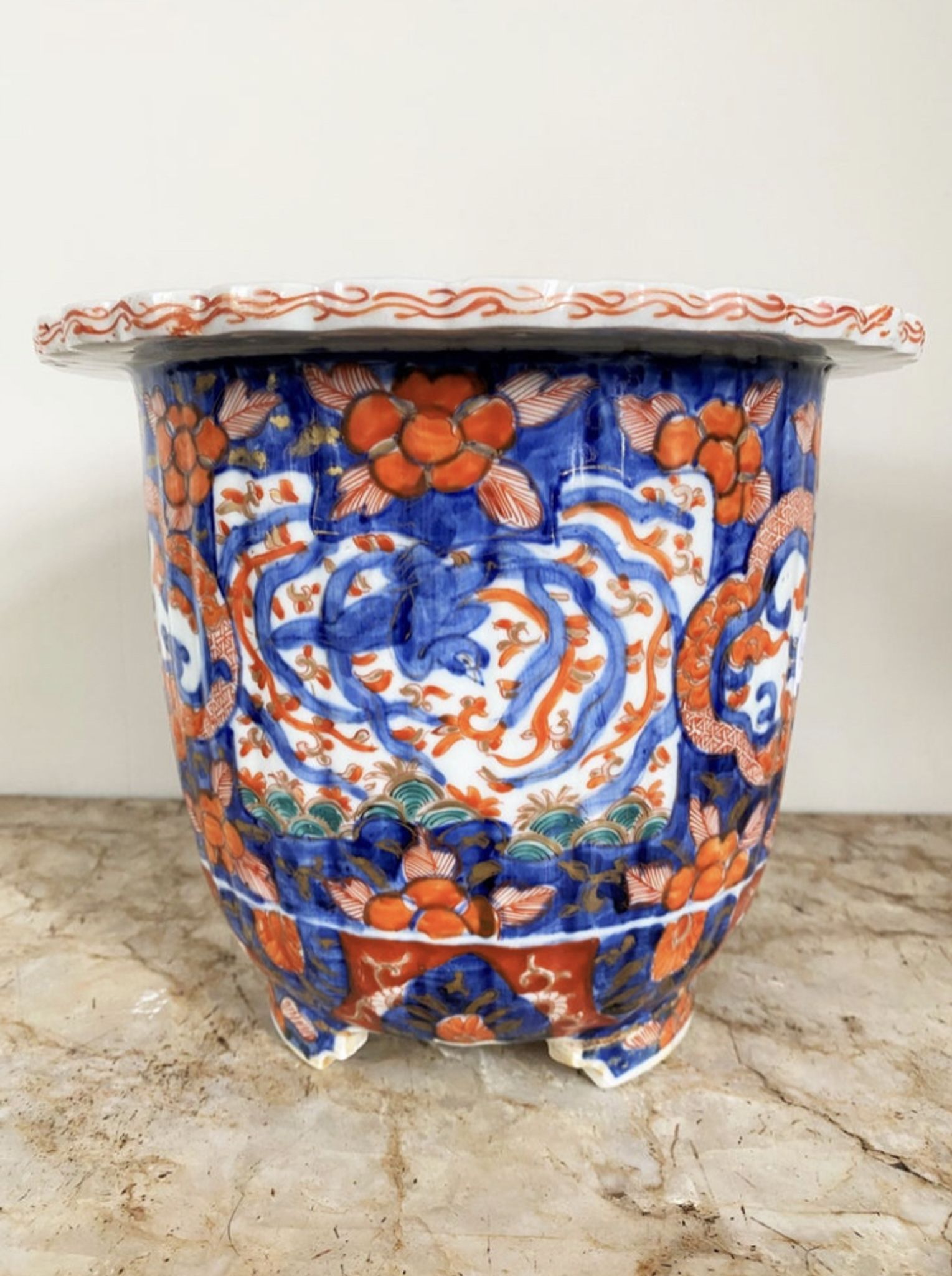 Pot de fleurs en porcelaine Imari 19ème siècle