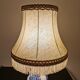 Gien porcelain lamp fringed lampshade