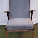 Scandinavian armchair in wood and fabric from the 50s