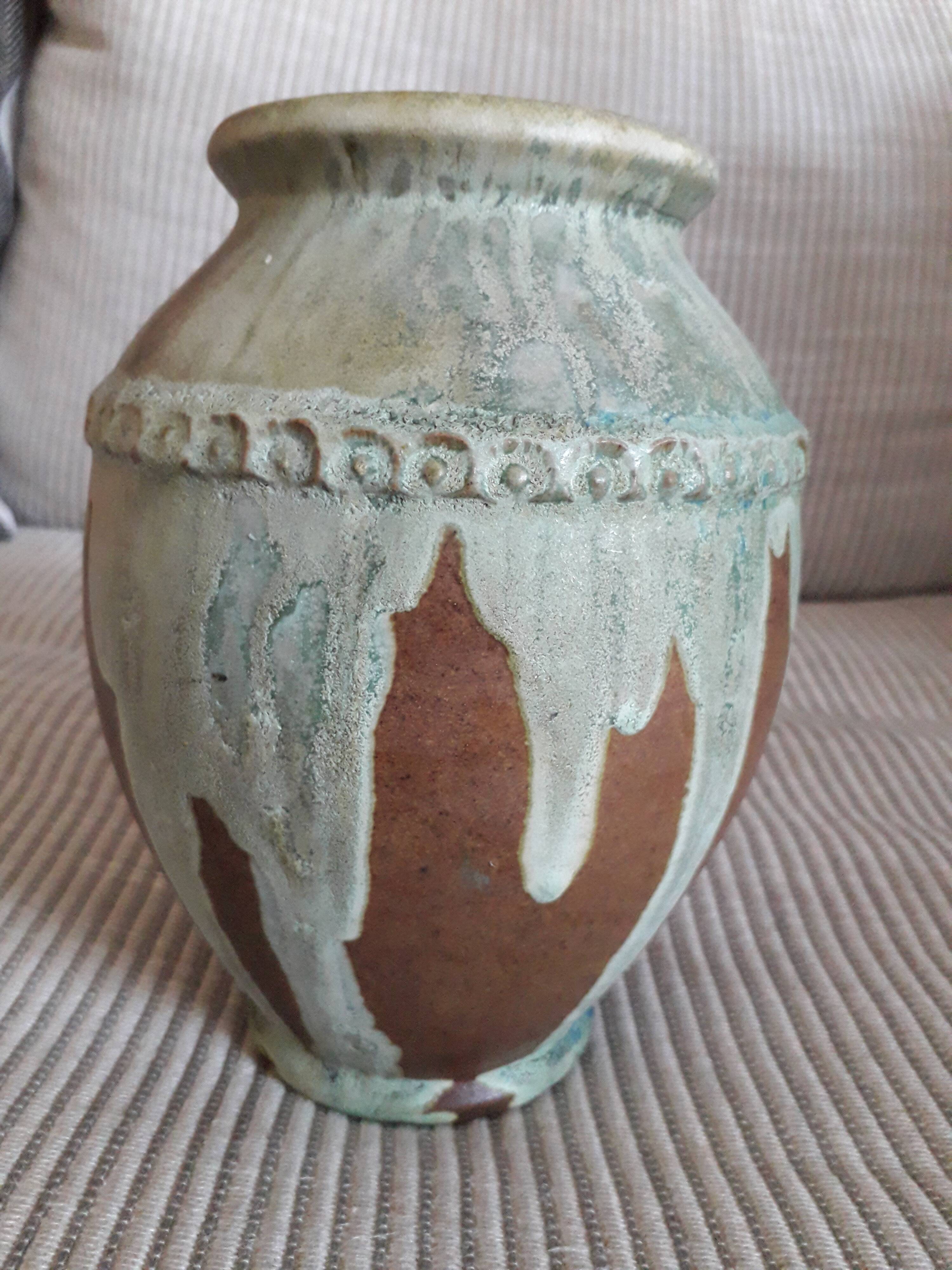 Vintage Greber vase signed les Fontainettes