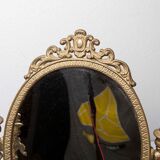 Pair of brass table mirror  28x39cm