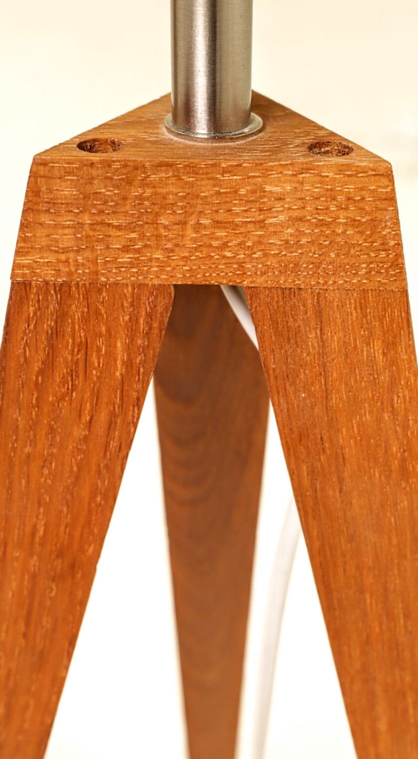 Pair of modern design teak wood lamps 1960