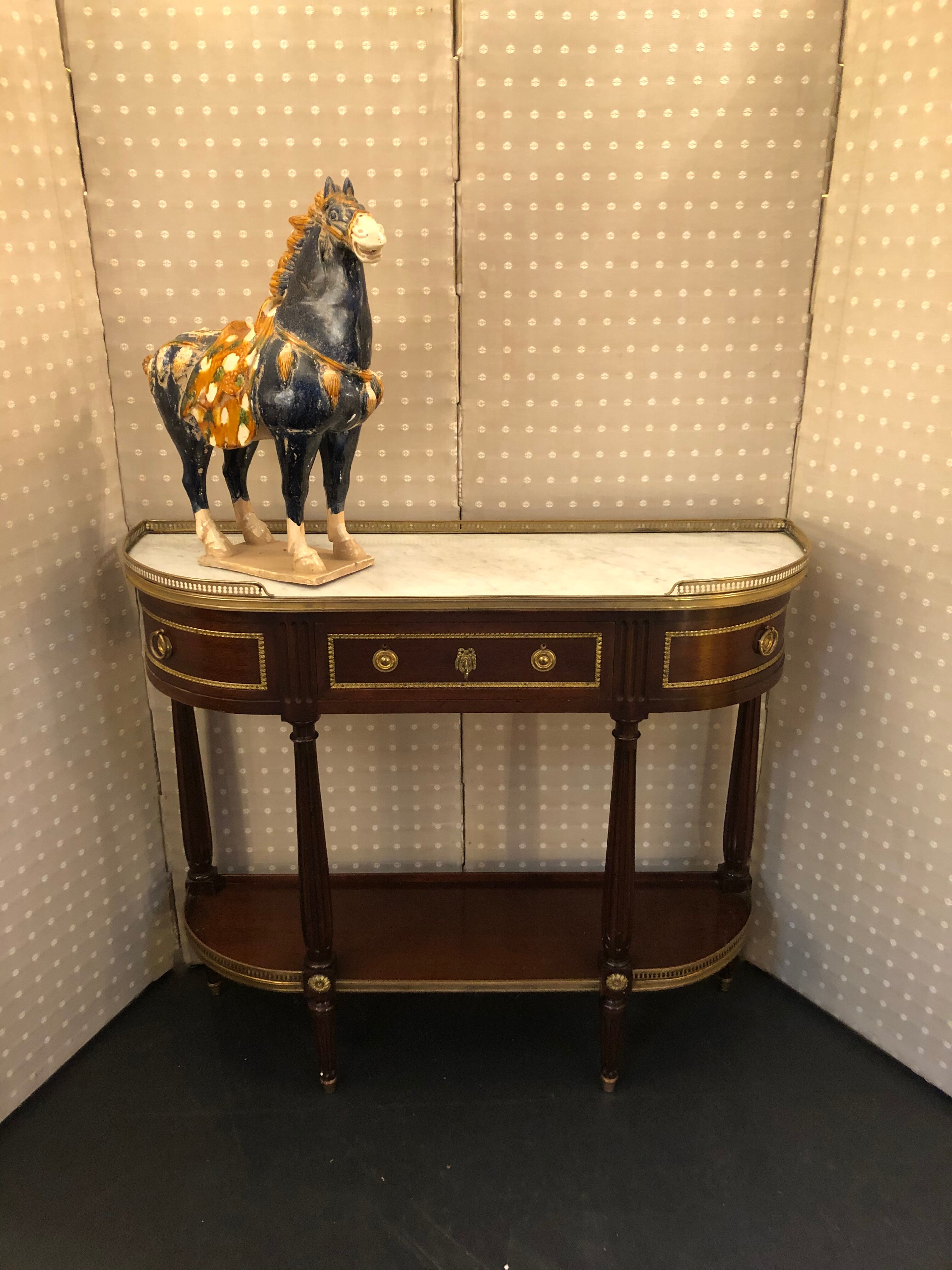 Louis XVI-style mahogany console