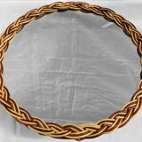 Round mirror in braided wicker 45cm