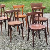 Set of 6 old bistro chairs Baumann and others