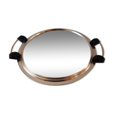 Plateau miroir en laiton années 50