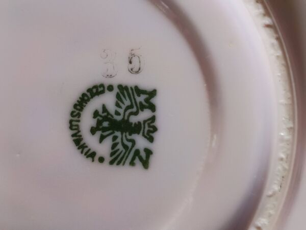 Service à café rose Art Déco Victoria Porzellan Bohême – 12 tasses – années