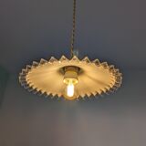 Vintage pendant light in serrated opaline