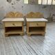Pair of travertine bedside and rattan palm tree "vivai del sud"