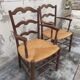 Paire de fauteuils rustique en chêne