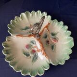 Mendiant ou serviteur en barbotine a decor de fruits poignee coeur