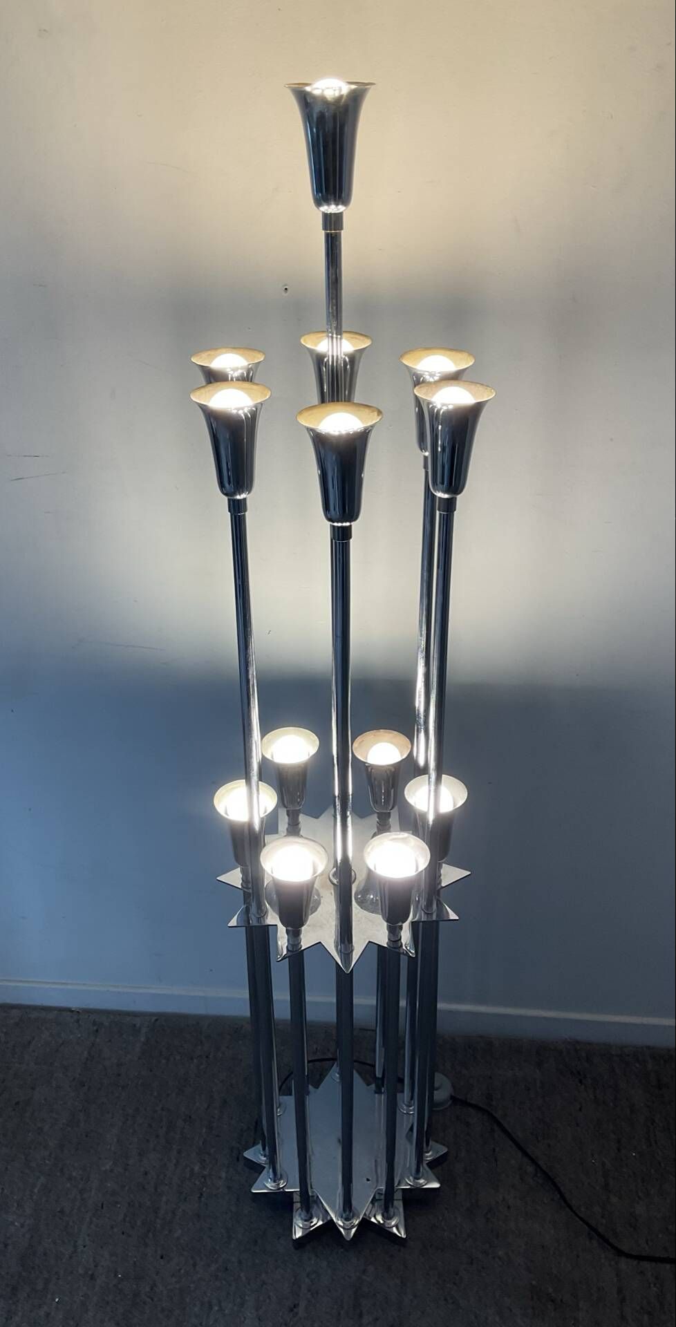 1970s Space Age "trumpet" floor lamp