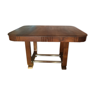 Table en bois massif extensible art déco