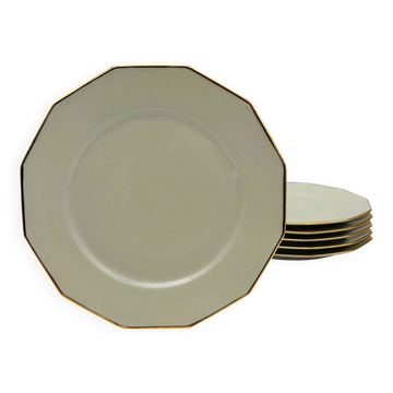 Limoges - M. Mandavy. 6 octagonal flat plates.