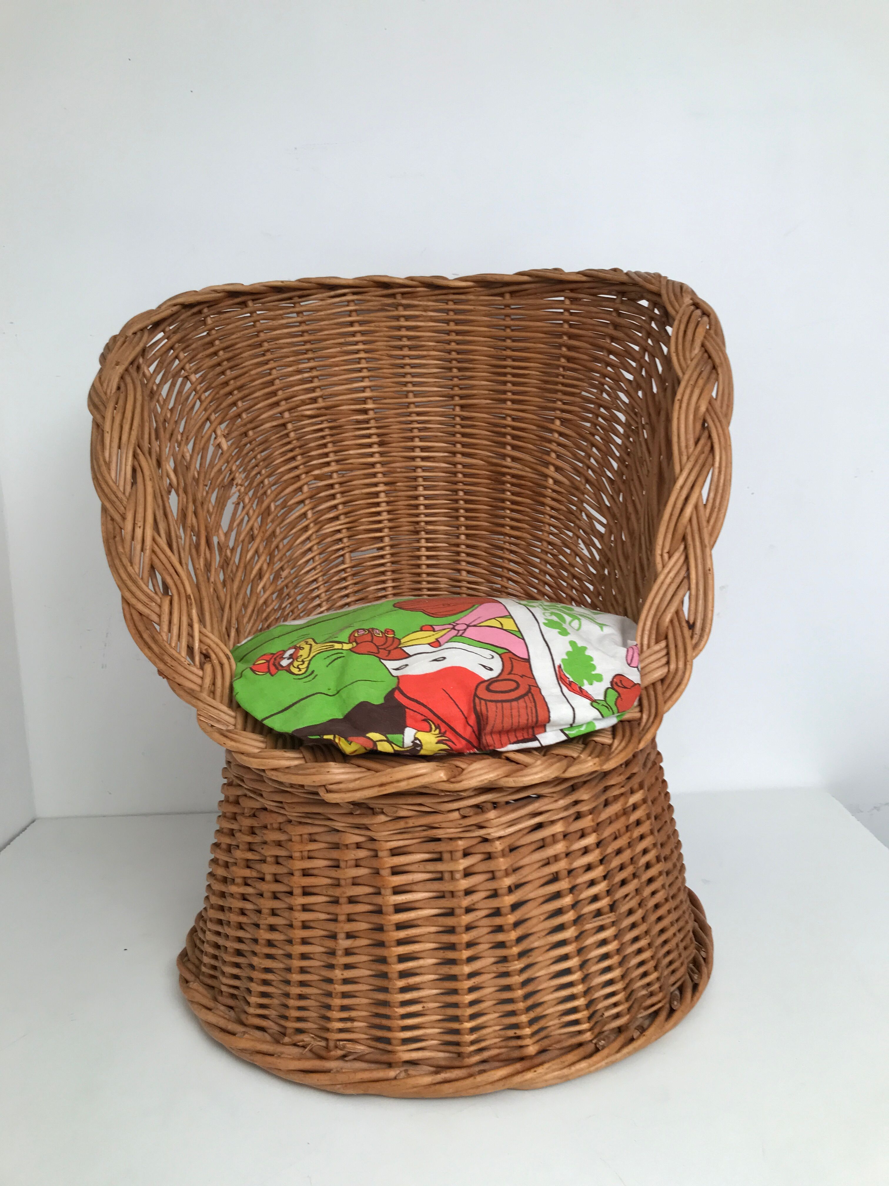Fauteuil en osier tressé années 50/60