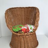 Fauteuil en osier tressé années 50/60