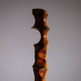 Minimalist abstract handcarved wooden sculpture
