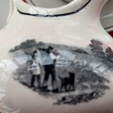 Coffee service keraluX boch Freres Belgium peasant scenes art deco