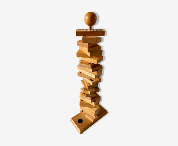 Jeu de dominos en hêtre massif vintage