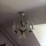 Lustre fer forgé fleurs marguerites