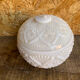Bonbonnière Boule Boite Ancienne Opaline Blanche Vintage #C894