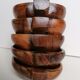 5 coupelles bois teck forme poire
