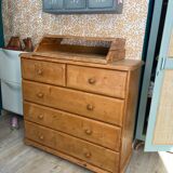 Wooden chest of drawers with changing table