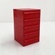 Red 5-drawer cabinet model “4601” by Simon Fussell for Kartell, 1970