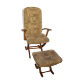 Adjustable vintage relaxing chair and ottoman sound