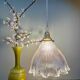 Vintage glass holophane pendant light