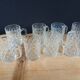 8 antique chiseled glass glasses / mugs