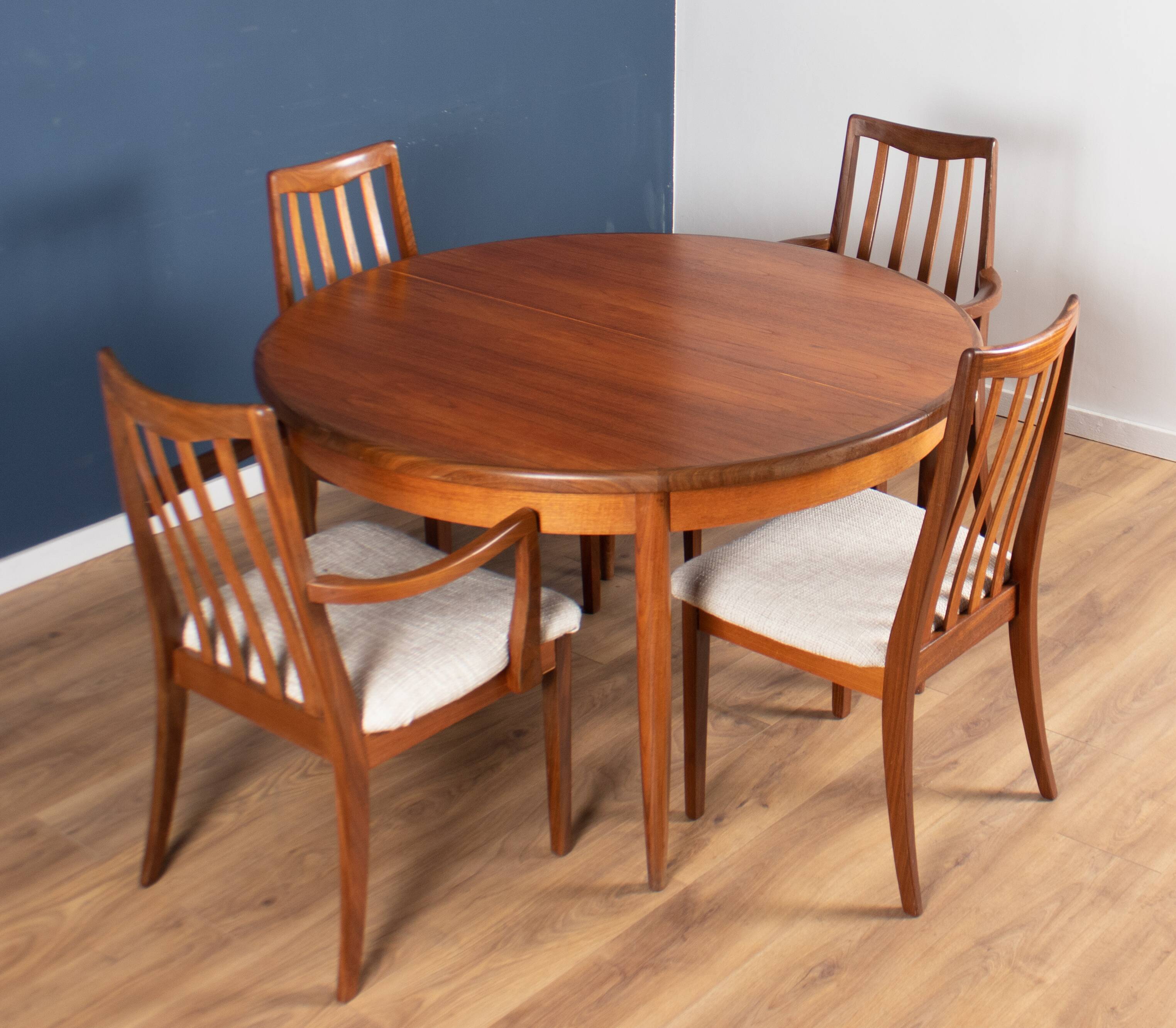 Retro teak 1960s mid century dining table & 6 chairs by G plan Victor Wilkins