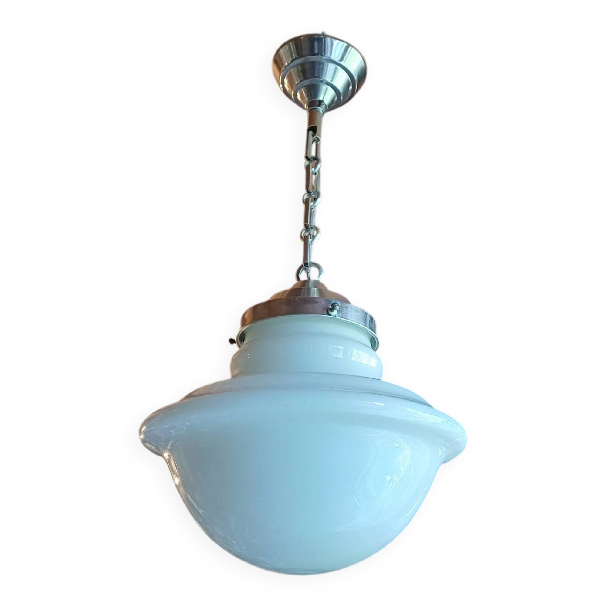 Vintage white opaline lustre from 1940.