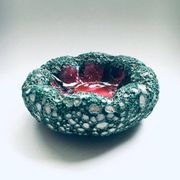 Mid-Century Italian Modern Art Pottery Bowl with Ocean Coral Structure, 1960s