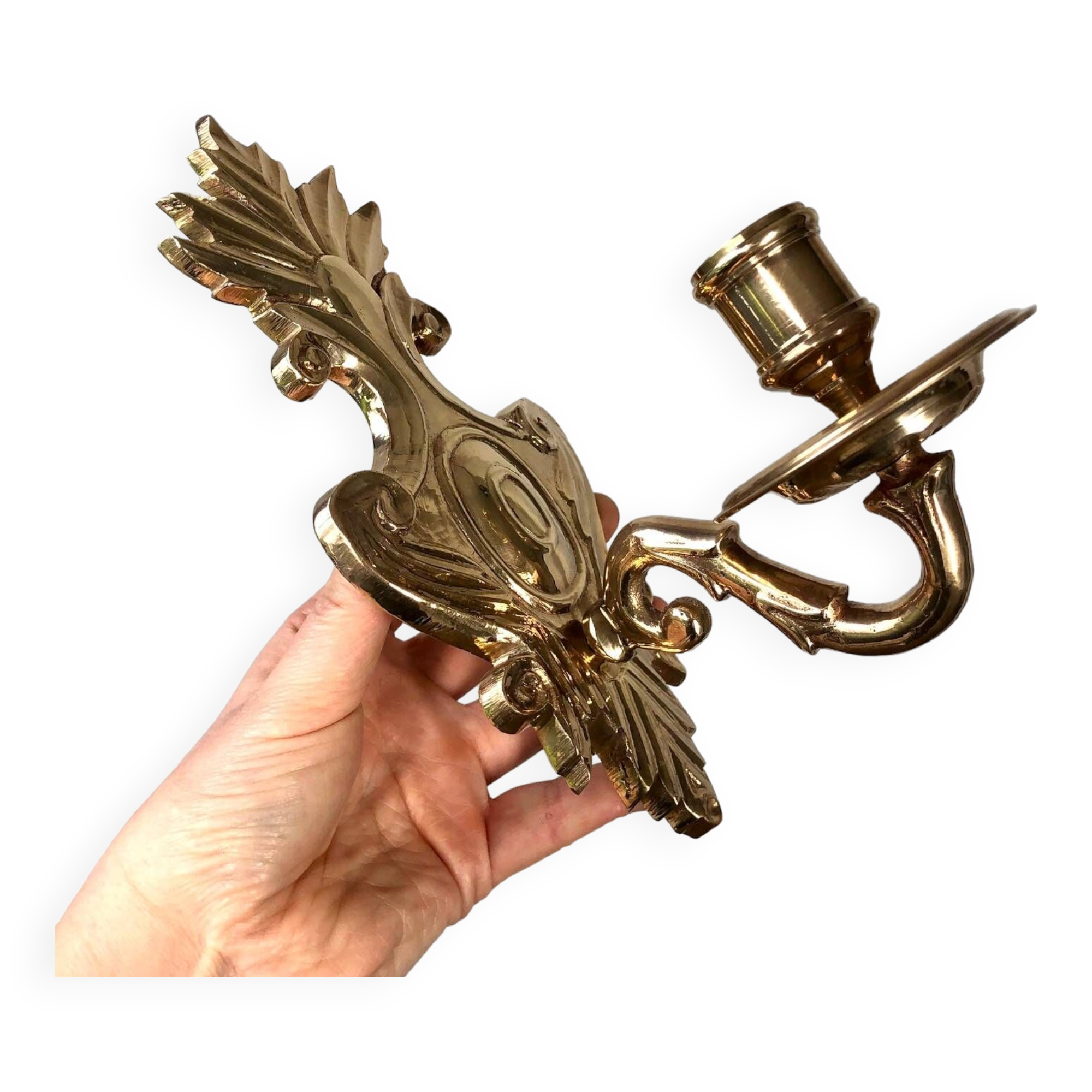 Brass wall candle holder