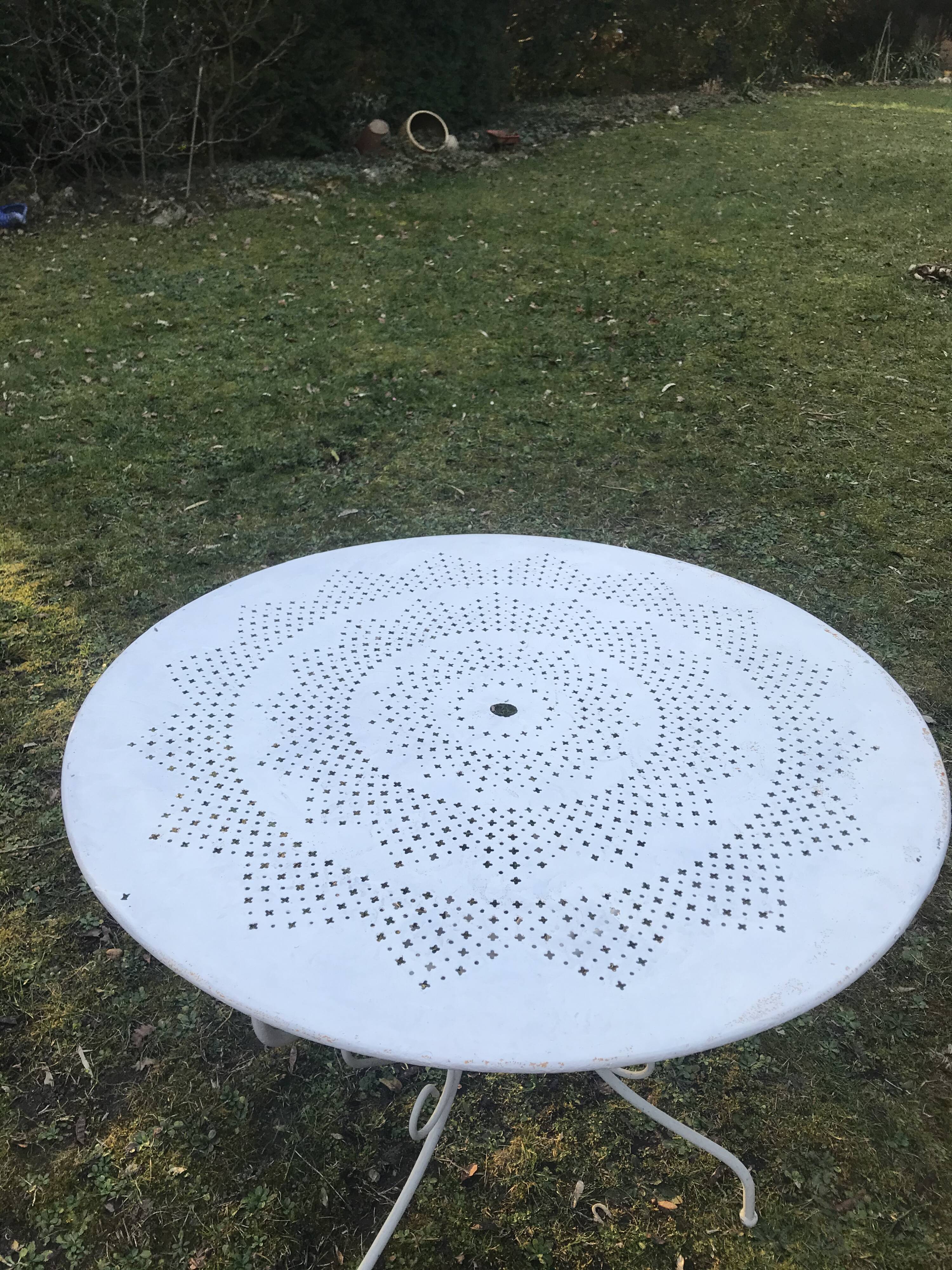 Old iron garden table