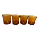 Set of 4 vintage Duralex amber glass water glasses