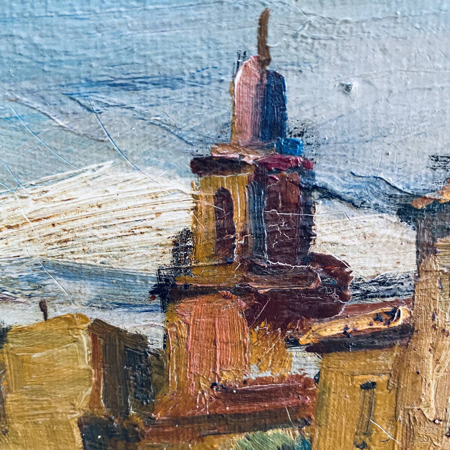 30's painting "La Ponche St Tropez" signed Ducuing