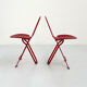 Paire de chaises Dafne rouges par Gastone Rinaldi pour Thema, 1970