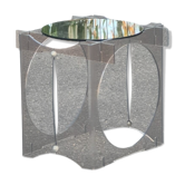 Bedside side table, plexiglass end table Vintage 1970 space age