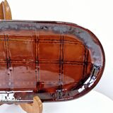 Plat Ovale Ancien Faïence K&G Luneville Décor Quadrillé 37 x 15.5 cm