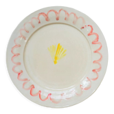 Assiette coquillage artisanale rouge