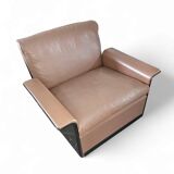 2 xBlack Shell & brown Leather 620 Chair Lounge Chair by Dieter Rams