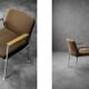 Mid-century modern brown German conference chair, made by Drabert, 1970.