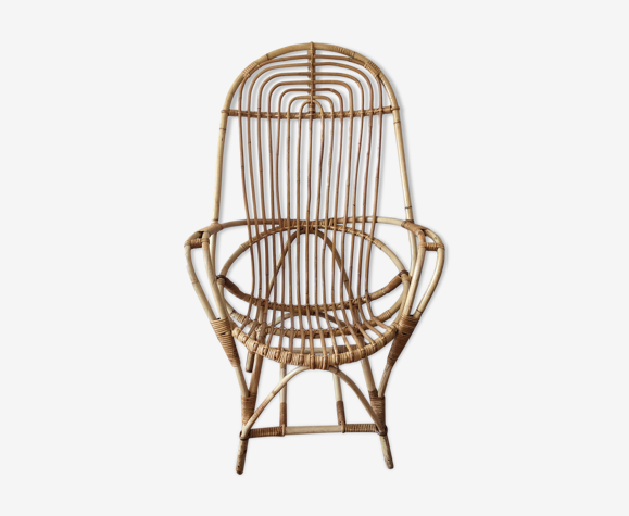 Fauteuil en rotin vintage